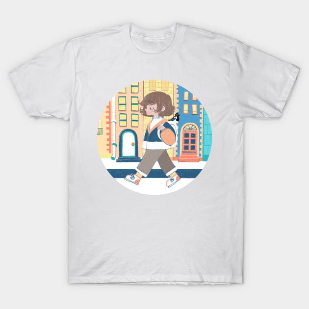 Chill Girl Walk T-Shirt by Crayolina Designs 